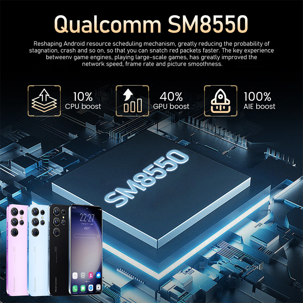 Mobile Phone Inch Straight Board Large Battery1TB Android13System European and American Version16+1TS23Ultra Large Battery Long Battery Life