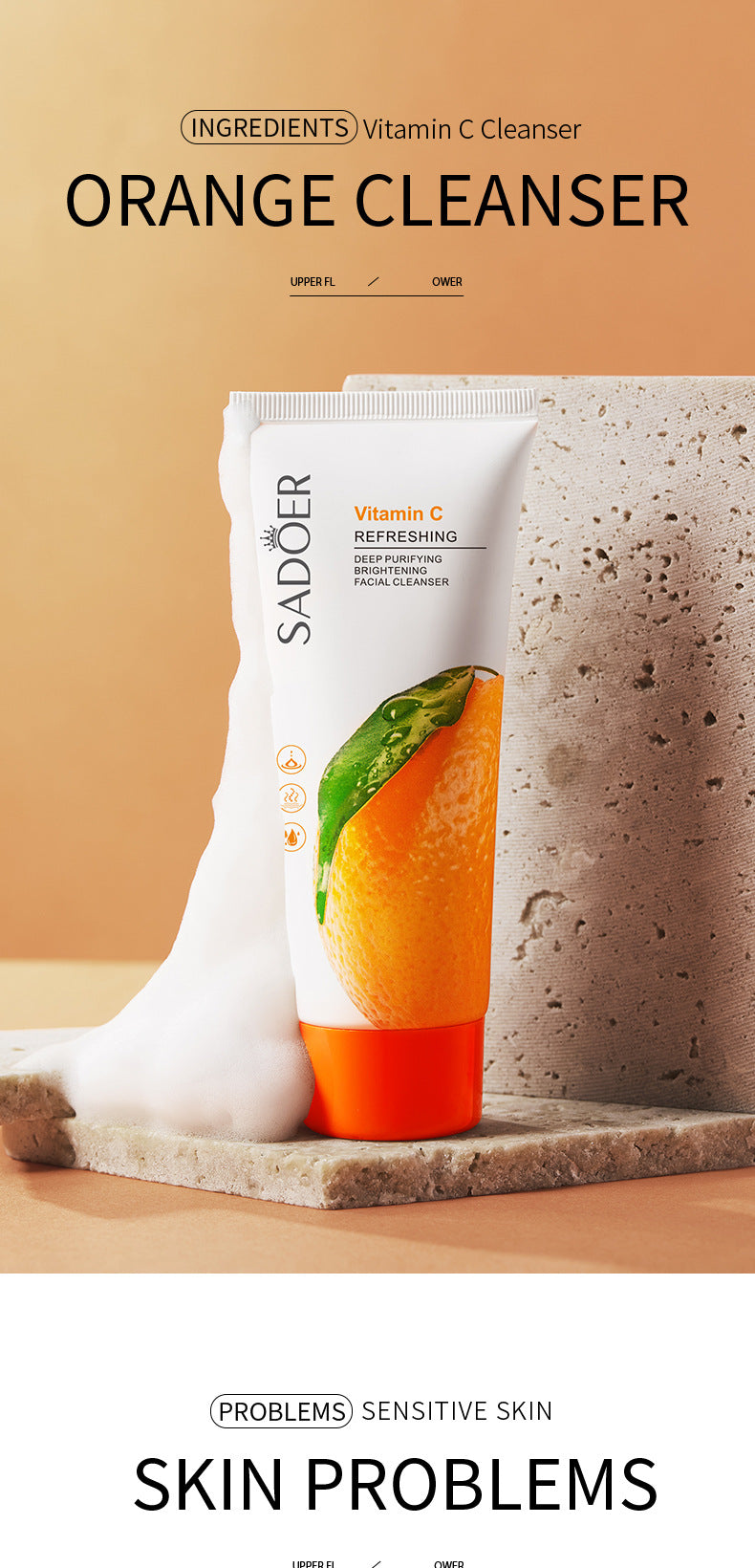 Full English Facial Cleanser SADOER Rose Facial Cleanser100g Deep Cleaning  Foreign Trade Live Wholesale