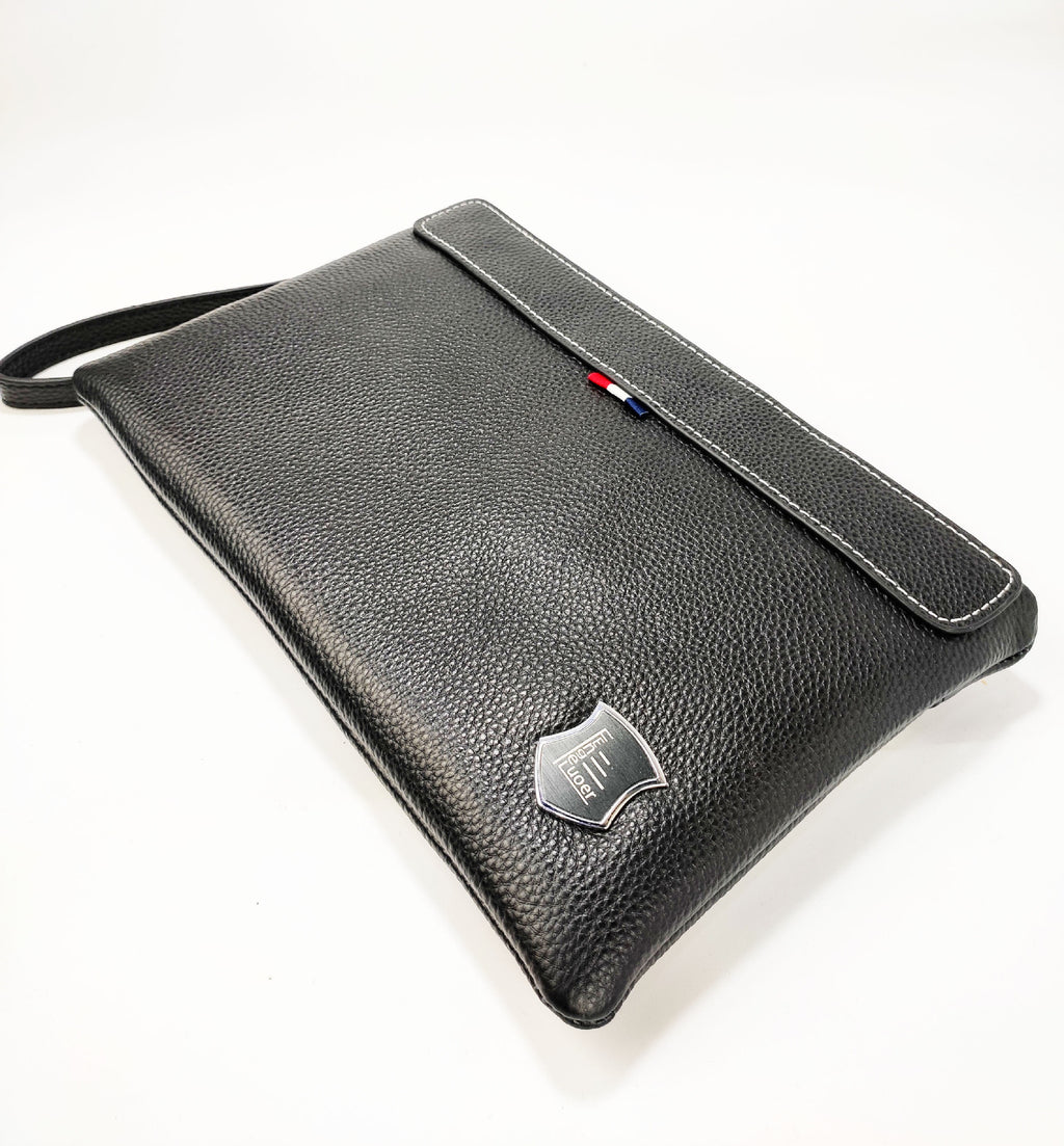 Business Commuting Genuine Leather Clutch Bag for Men, Casual Large Capacity Top Layer Cowhide Men's Handheld Wallet Phone Bag