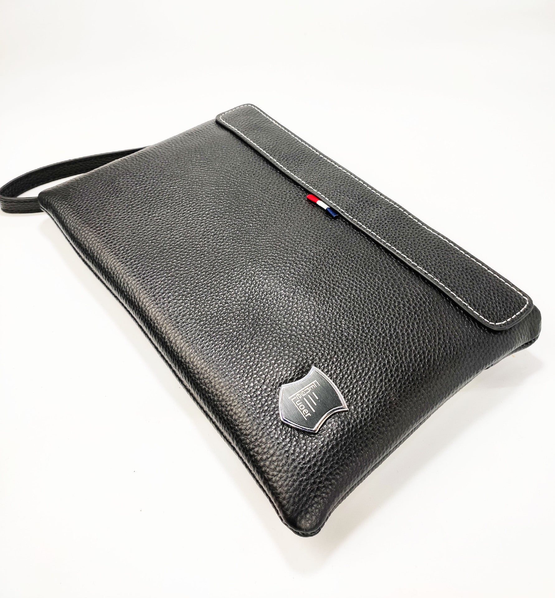 Business Commuting Genuine Leather Clutch Bag for Men, Casual Large Capacity Top Layer Cowhide Men's Handheld Wallet Phone Bag