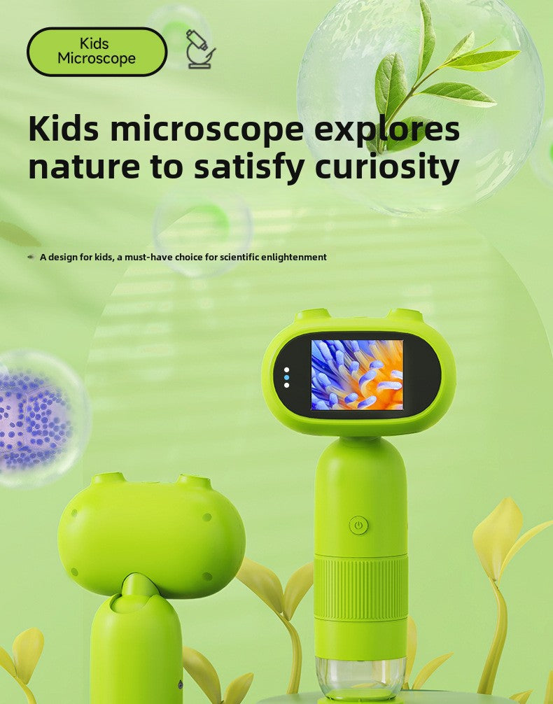 New High-Definition Children's Digital Electronic Microscope with Screen, Handheld Portable Magnifier, Educational Gift, In Stock, Visual