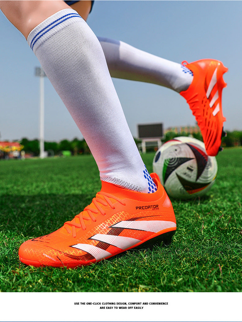 2025New Football Shoes for Men and Women, Youth Students, Fashionable and Comfortable, Long Spikes, Low-top, Factory Direct Sale