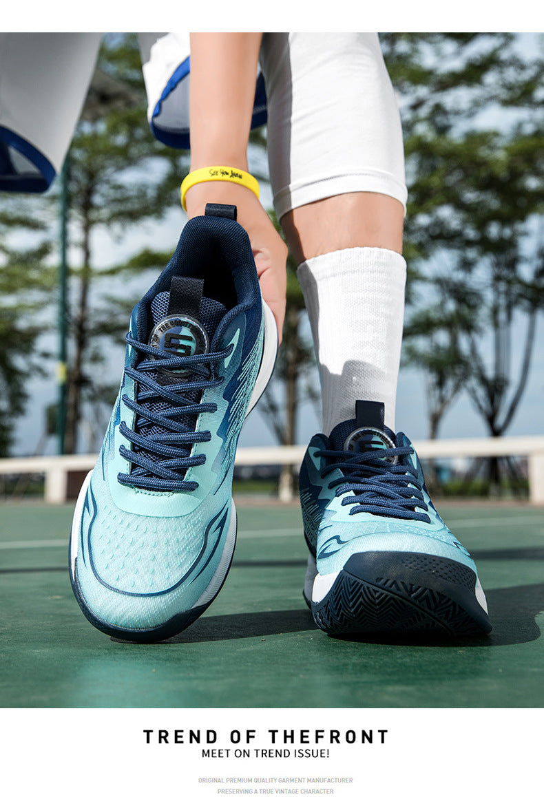 2025New Men's Shoes Mesh Breathable High Elastic Shock Absorption Sports Shoes Youth Casual Non-slip Thick Bottom Basketball Shoes