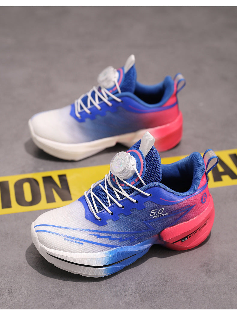 Children's Red Rabbit Sports Shoes Mesh Lightweight Breathable Student Physical Training Shoes Shock Absorption Anti-Slip Boys' Running Shoes