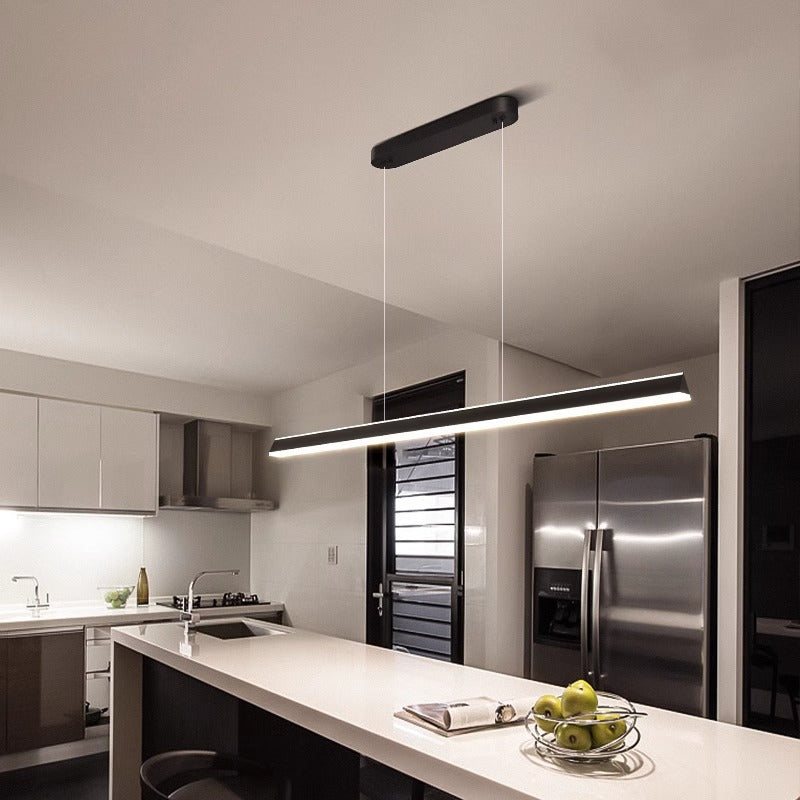 Modern Minimalist Creative Long Dining Table Minimalist Bar Counter Linear Restaurant Pendant Light Dining Room Zhongshan Lighting New Model