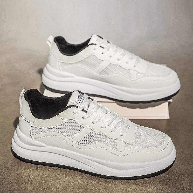 Men's Shoes2025Summer New Breathable Hollow Mesh Panel Shoes Fashion Versatile White Shoes Men's Trendy Casual Shoes