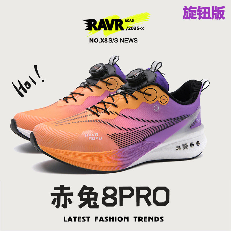 Red Rabbit8PRO Full-length Carbon Plate Men's and Women's Youth Racing Breathable Mesh Running Shoes Rotating Buckle Shock-absorbing Sports Shoes