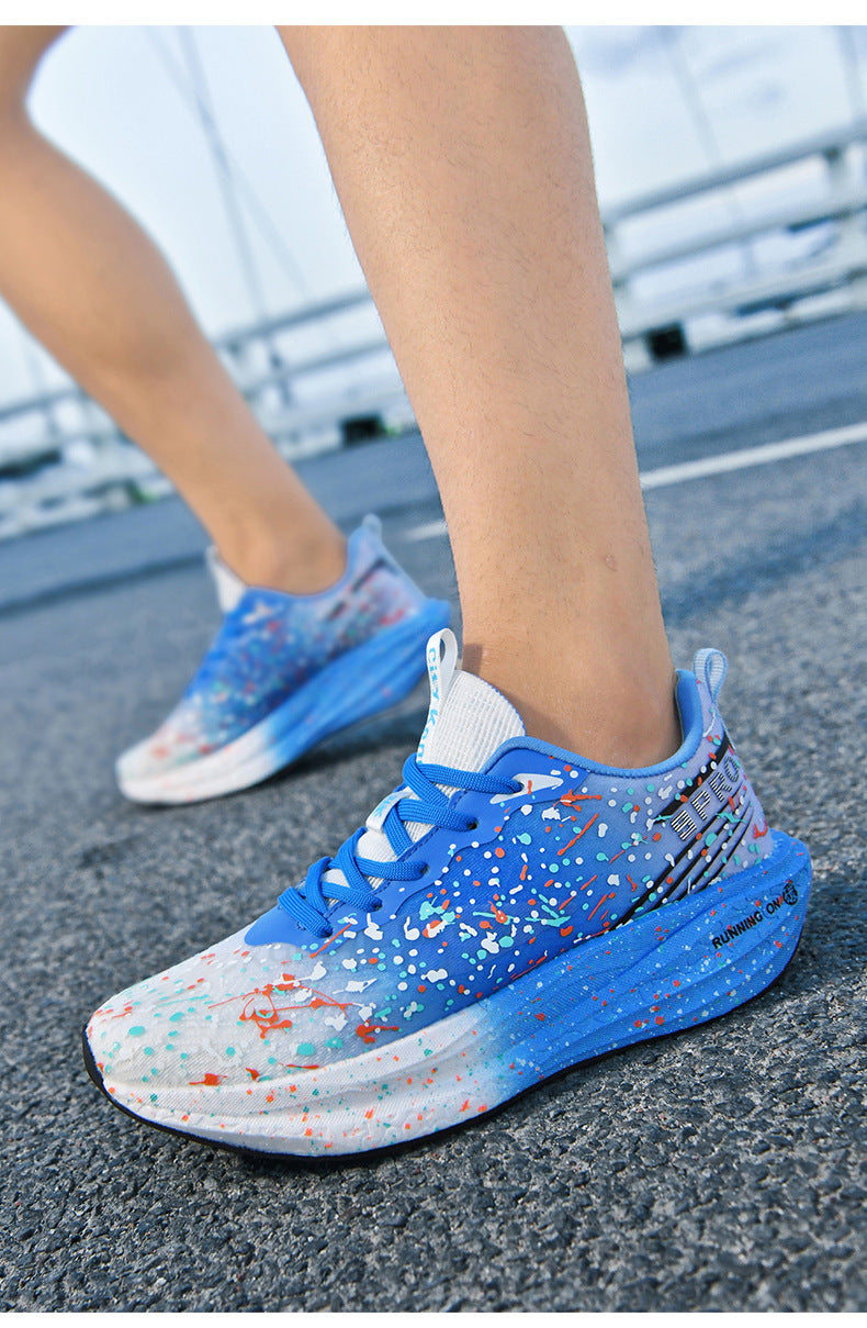 Red Rabbit9pro Autumn and Winter New Double Mesh Luminous Carbon Plate Real Explosion Running Shoes Couples plaid Cushioning Wearable Sneakers