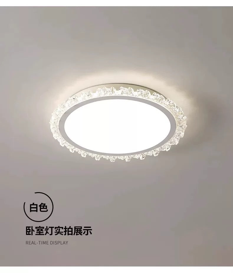Light Luxury Living Room Ceiling Lamp2025New Year's Crystal Lamp High-end Bedroom Main Lamp Round led Eye Protection Lighting