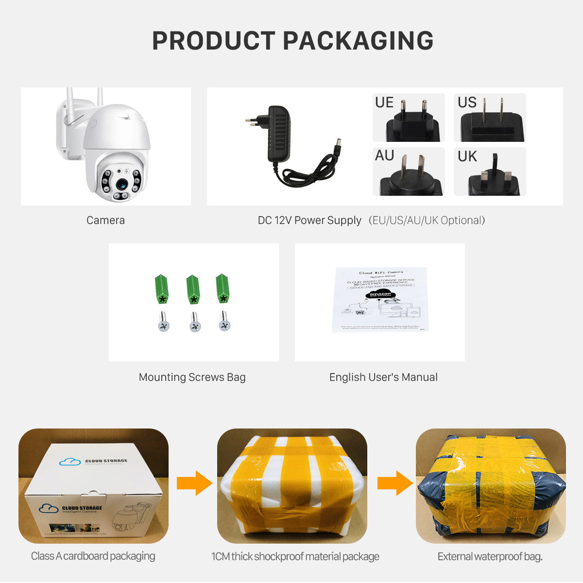 V380Outdoor Wireless Surveillance Camera A6Outdoor Waterproof Surveillance Dome Camera HD Full Color Night Vision Camera