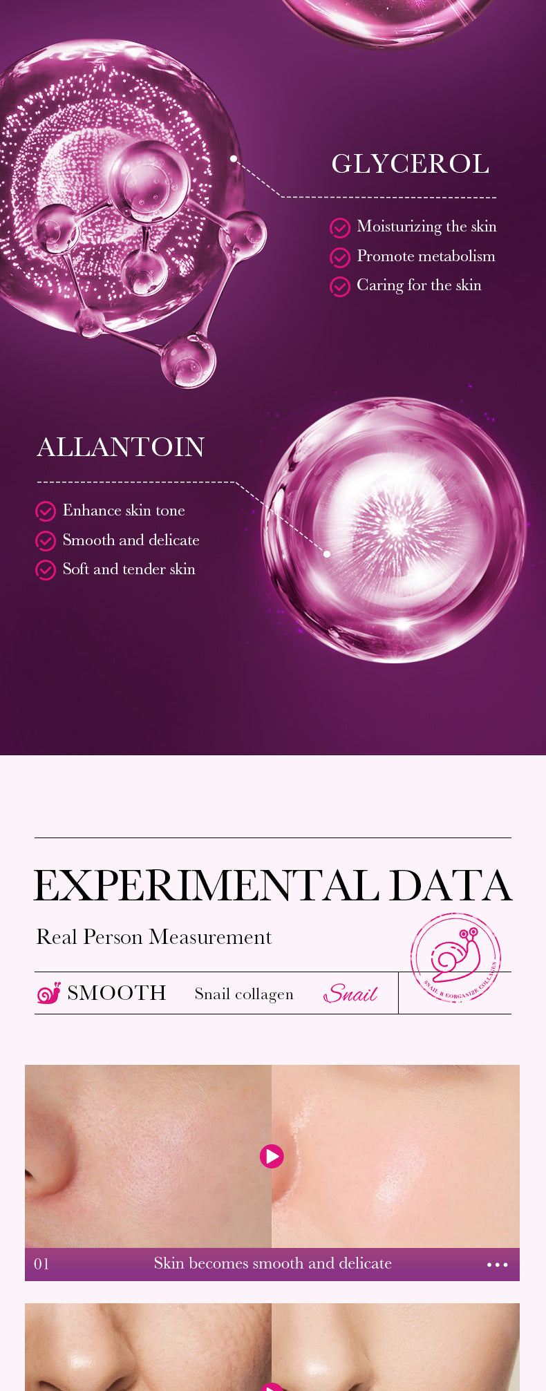 Full English Snail Face Cream50g Collagen Hydrating Moisturizing Cream  Foreign Trade Wholesale