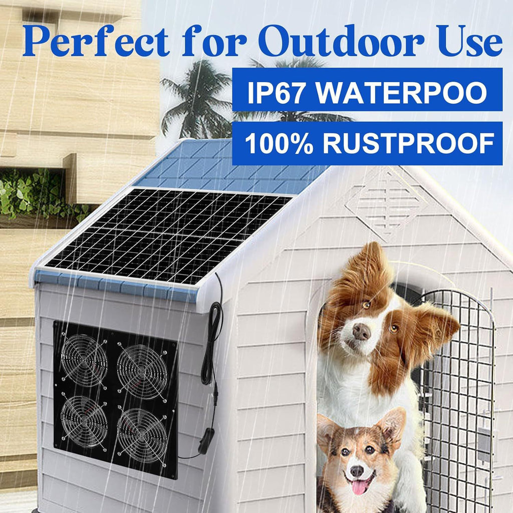 25W Solar Fan Kit4Exhaust fan suitable for chicken coops,Greenhouse,Shed,Pet room,Home Use