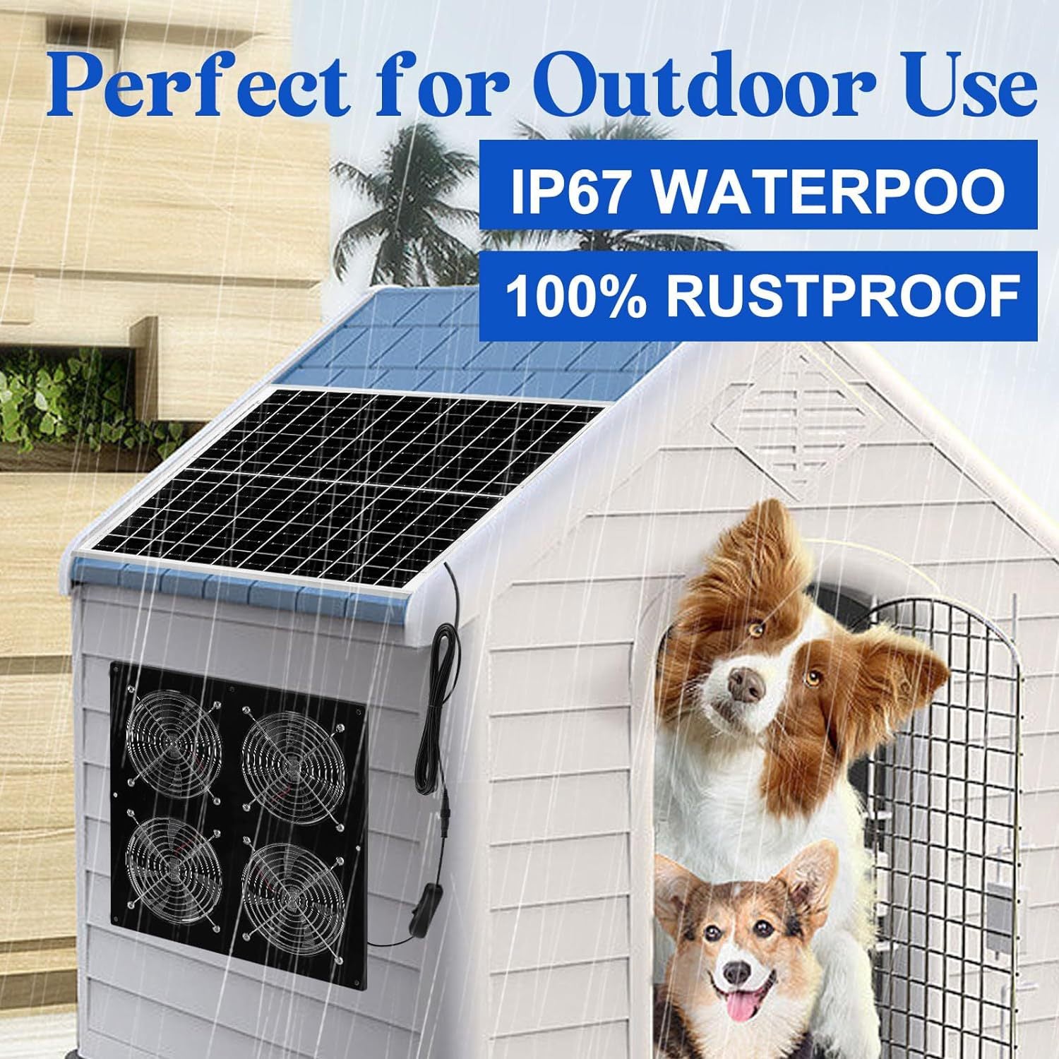 25W Solar Fan Kit4Exhaust fan suitable for chicken coops,Greenhouse,Shed,Pet room,Home Use