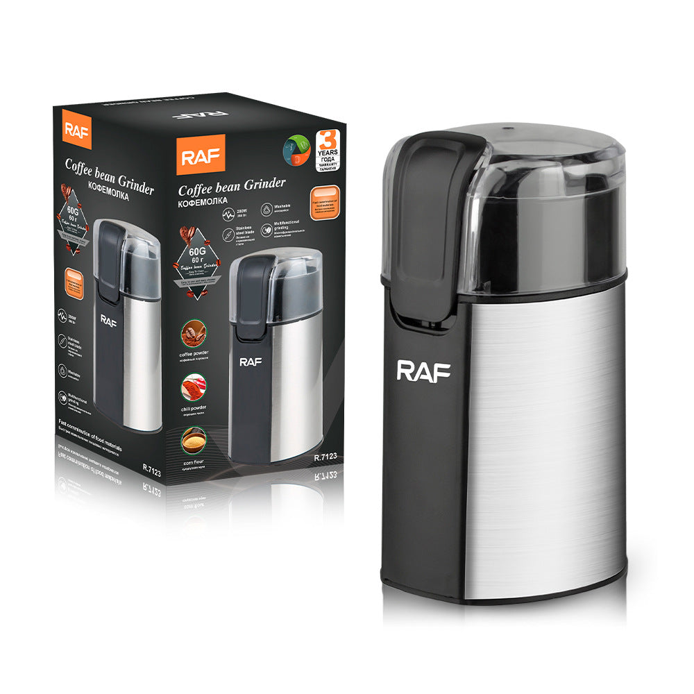 RAF European Standard Electric Coffee Grinder Dry Grinder Lightweight Household Grinding Cup Portable Coffee Bean Grinder7123