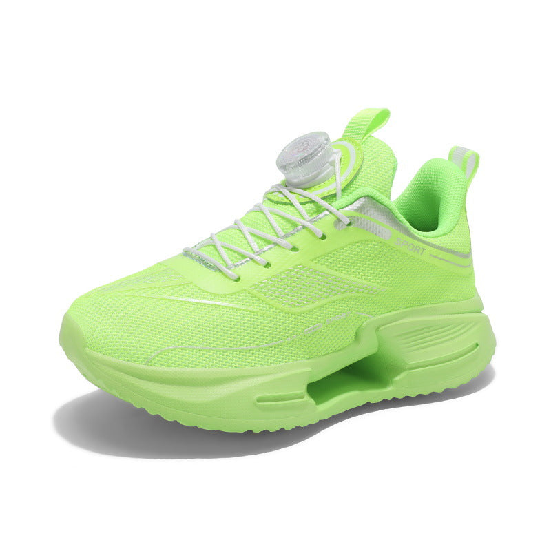 Summer Youth Breathable Mesh Rotating Button Sports Shoes Comfortable Soft Sole Men's Shoes Lightweight Non-Slip Children's Running Shoes