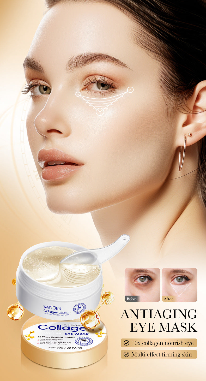 Full English Collagen Anti-Wrinkle Firming Eye Mask SADOER Hydrating and moisturizing eye mask patch  foreign trade wholesale