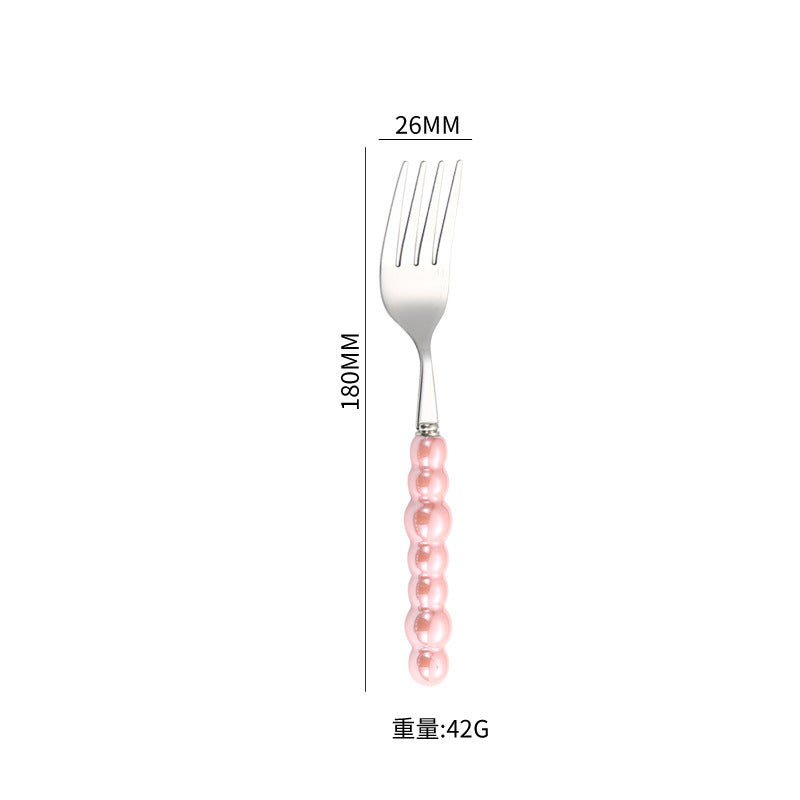 Stainless Steel Tableware Hotel Restaurant Pearl Ceramic Handle Knife Fork Spoon4Set of Western Steak Cutlery