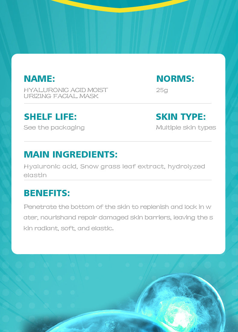 Full English Goddess Mask SADOER Hyaluronic Acid Moisturizing Hydrating Face Mask Sheets Wholesale for  Trade