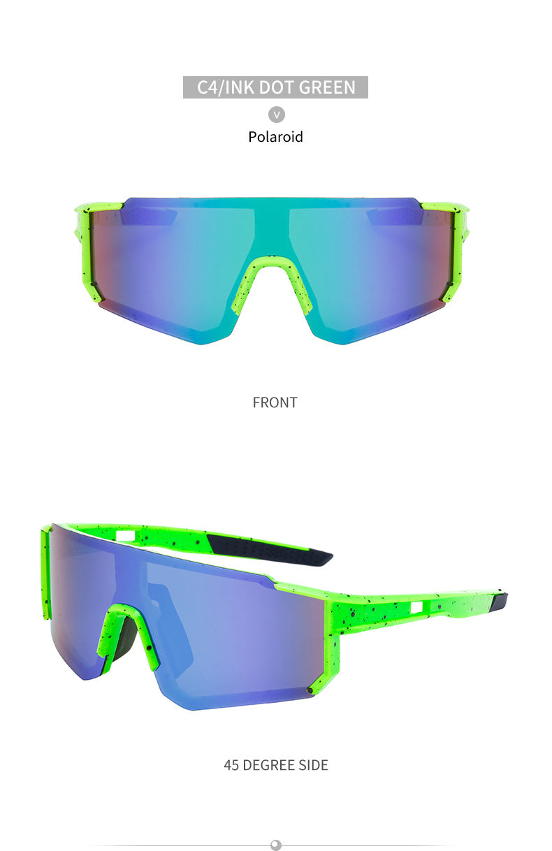 Outdoor Cycling Windproof Sunglasses for Men and Women, European and American Style One-piece Mountaineering Polarized Sunglasses Wholesale sunglasses