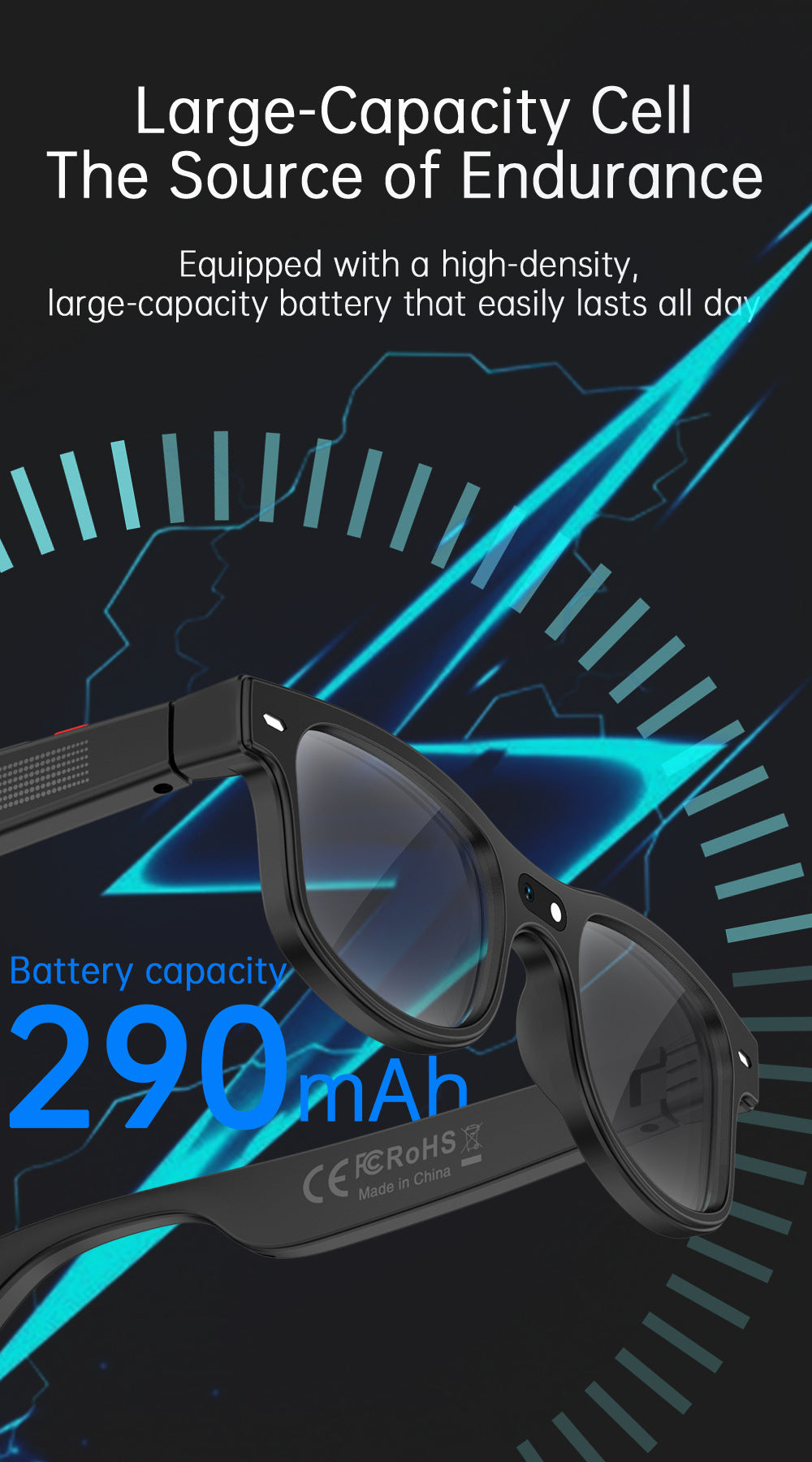 AIMB-G3Smart Glasses800100 Megapixel Camera Ai Simultaneous Translation Recognition1200P Video Recording Audio Recording