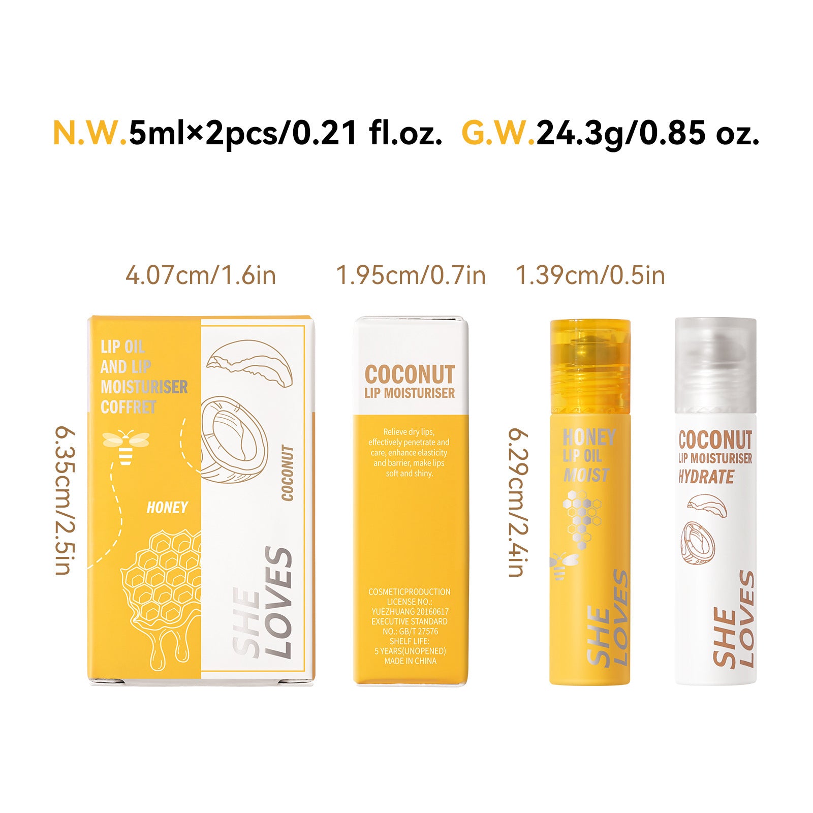 Honey Coconut Roll-On Lip Oil Long-lasting lightening lip lines moisturizing nourishing transparent glossy glass lip gloss