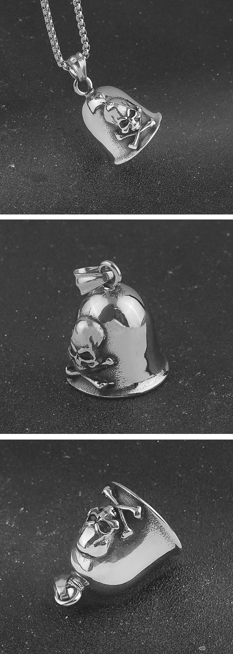 New Stainless Steel Skull Bell Casting Polishing Oiling Titanium Steel Lucky Bell Source Factory Wholesale