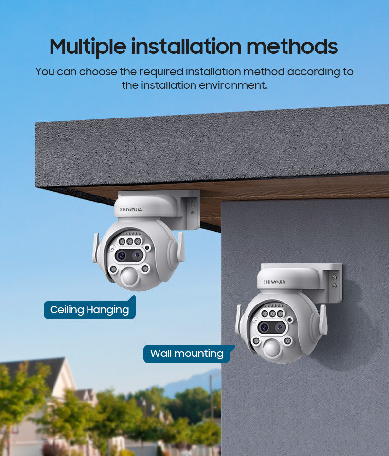 12Zoom6MP HD Garage Camera Outdoor4G Wireless infrared dual-lens remote warning camera