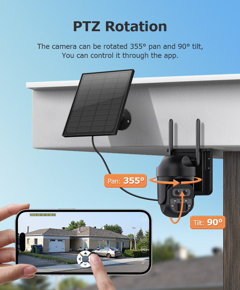 4G Solar Camera Camera12High Magnification Low Power Consumption Surveillance600Wanquan Color Camera Outdoor Waterproof
