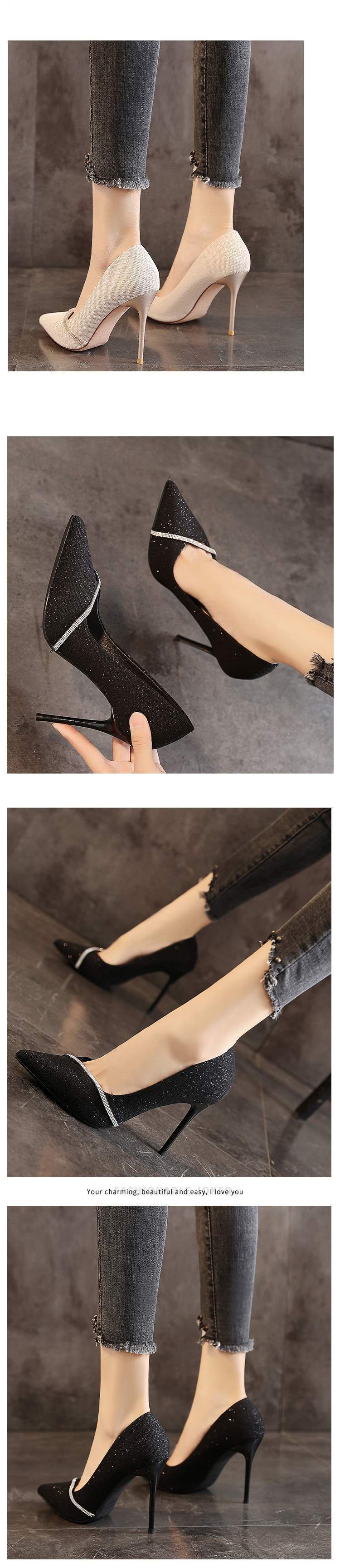 Black high heels for women, professional stiletto2025New Versatile Socialite Style French Small Heel Single Shoes Internet Celebrity Pointed Toe