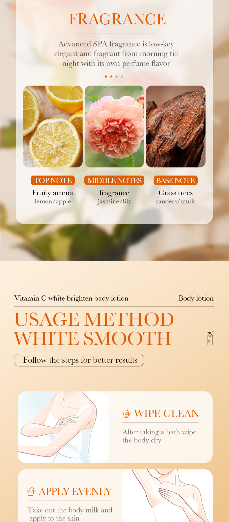 Full English VC Whitening Body Lotion BIOAOUA Vitamin C Brightening, Hydrating, Moisturizing, Skin Care,  Wholesale