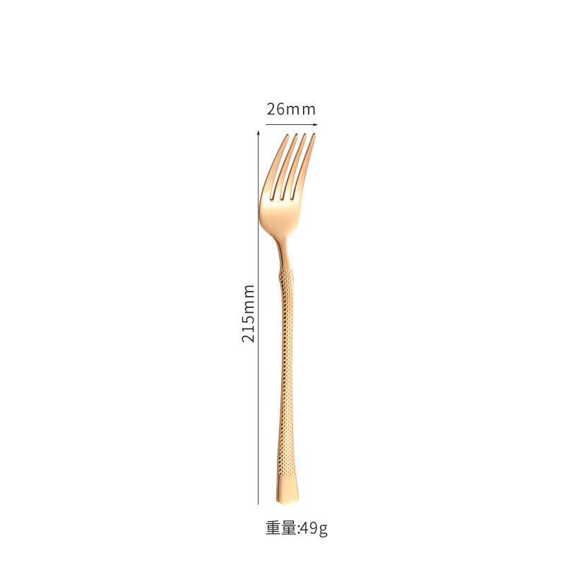 201Stainless steel tableware hotel high-end cutlery set24Set of Restaurant Star Point Steak Knife and Fork Set