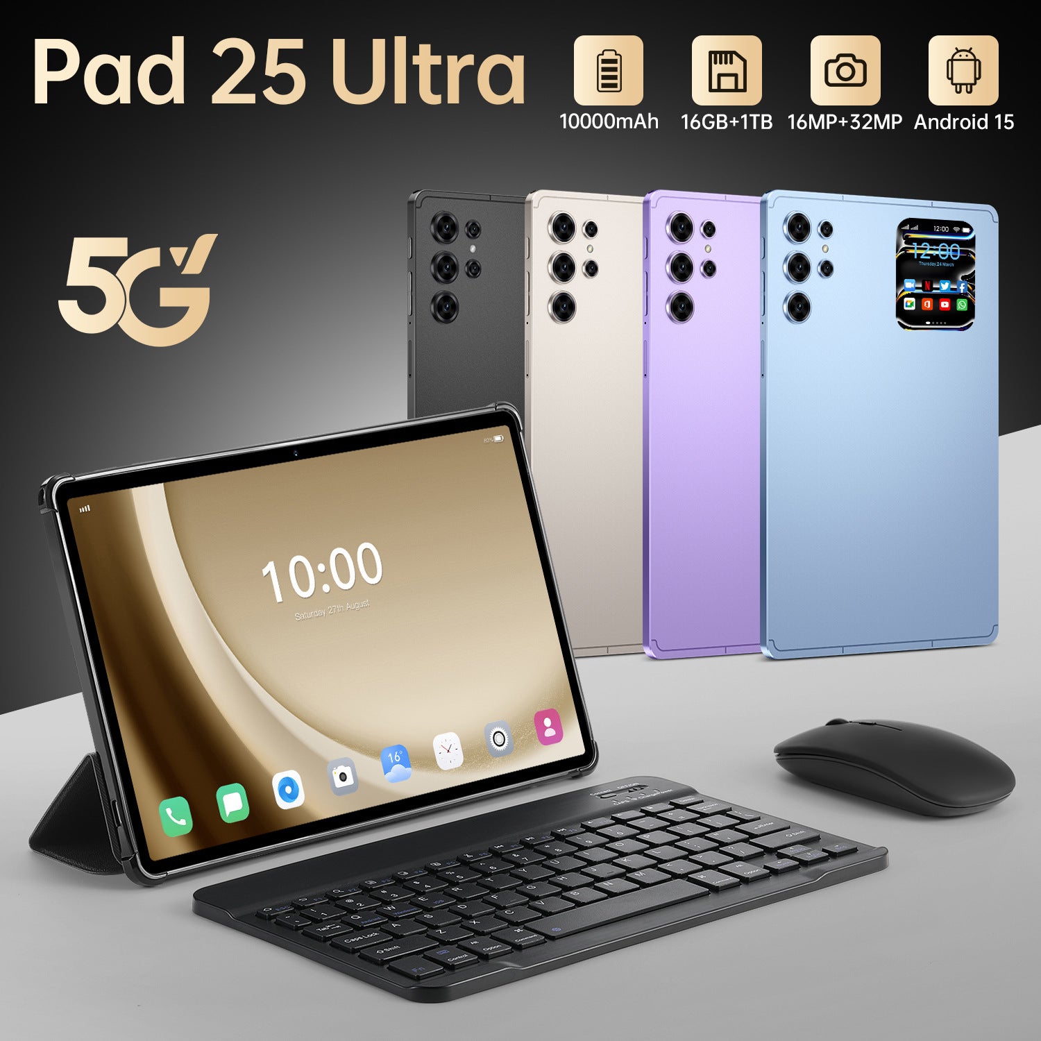 Hot Sale Pad 25 Ultra Android Tablet16+1TB Large Screen Eye Protection Computer Manufacturer Wholesale