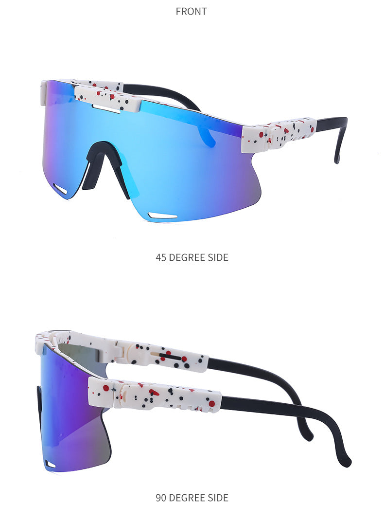 New European and American Style Colorful Outdoor Cycling Windproof Sunglasses for Men and Women Integrated Sports Sun Protection Sunglasses
