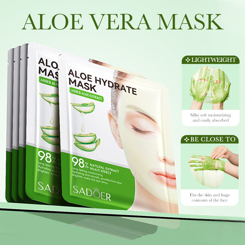 Facial Mask25g SADOER Aloe Vera VC Moisturizing and Rejuvenating Face Mask Sheet Pack for Cross-Border Wholesale