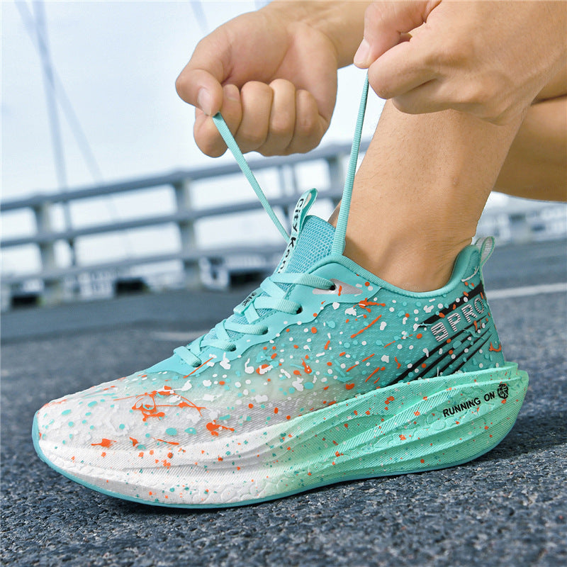 Red Rabbit9pro Autumn and Winter New Double Mesh Luminous Carbon Plate Real Explosion Running Shoes Couples plaid Cushioning Wearable Sneakers