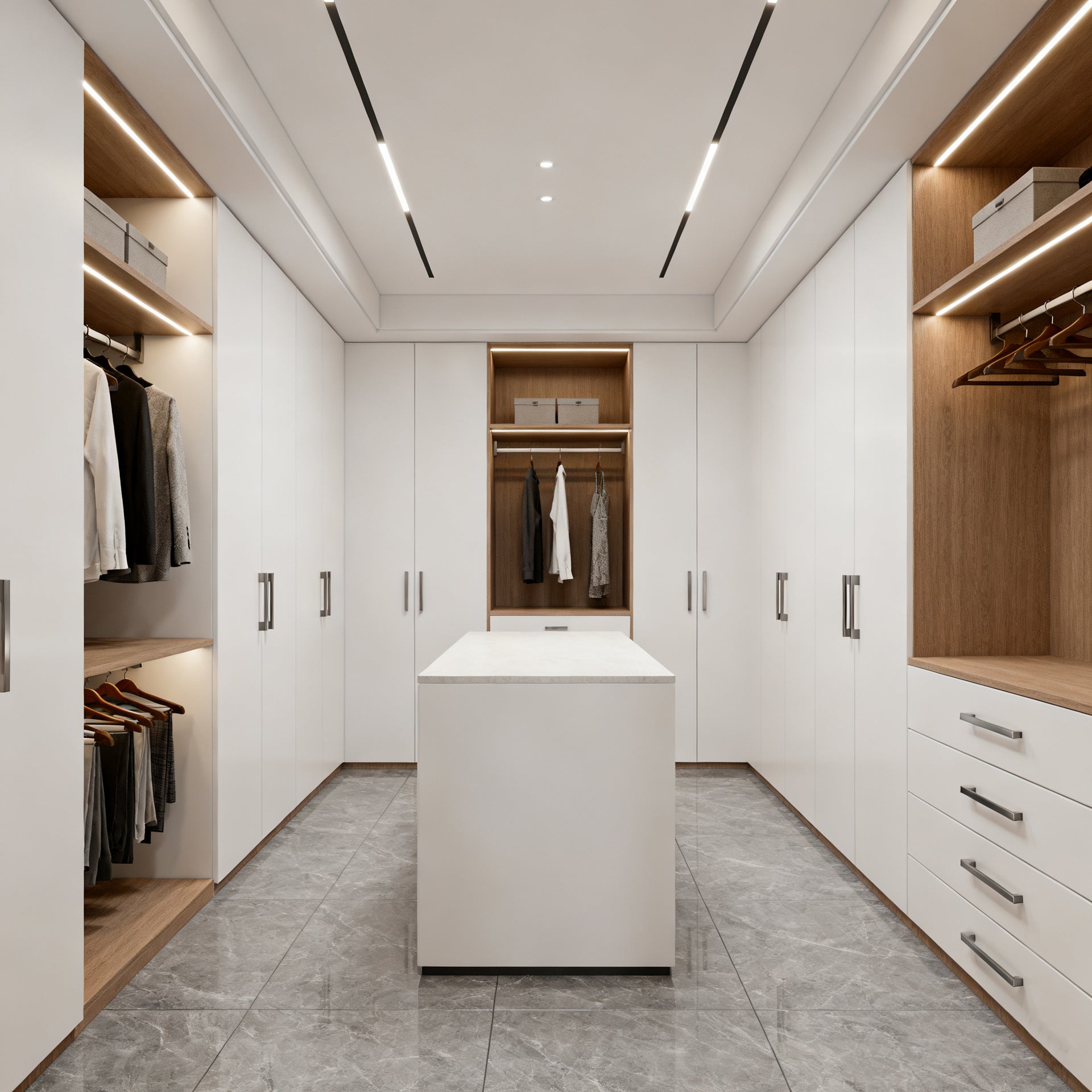 Custom Aluminum Alloy Wardrobe Open Floor-standing Integrated Assembly Walk-in Storage Large Capacity Closet