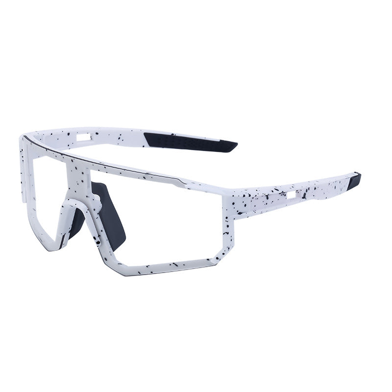 European and American One-piece Photochromic Sunglasses Women Outdoor Cycling Sports Windproof Sunglasses Men Wholesale shades