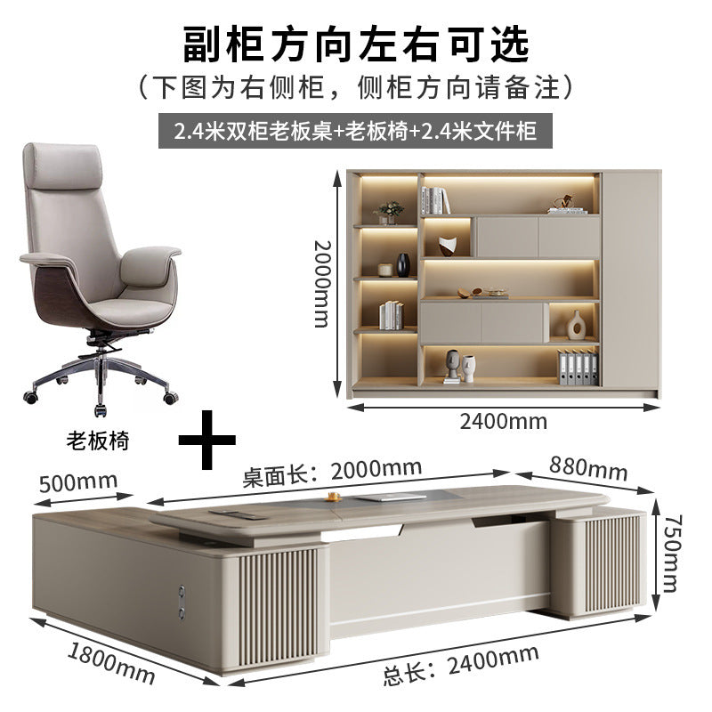 Painted Executive Desk Large Desk President Leader Chairman Manager Office Simple Modern Office Desk and Chair Set