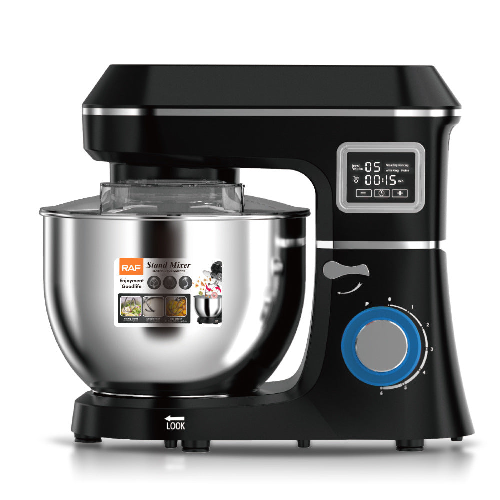 RAF European Standard Stainless Steel Bowl High-Power Dough Mixer Household Multi-Functional Chef Machine Dough Blender R.6677