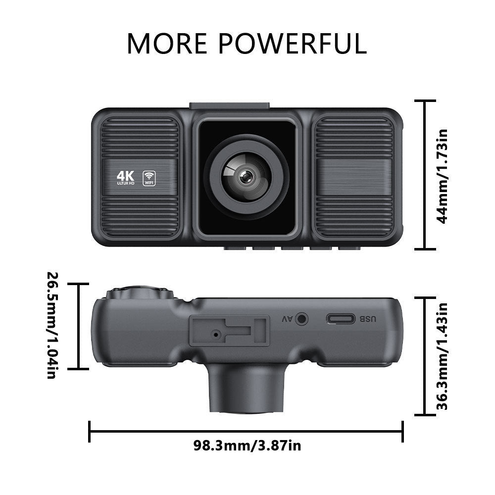 Dash Cam HD21/3-inch Lens WiFi Wide-angle Night Vision Vehicle Recorder4K Three recordings before and after