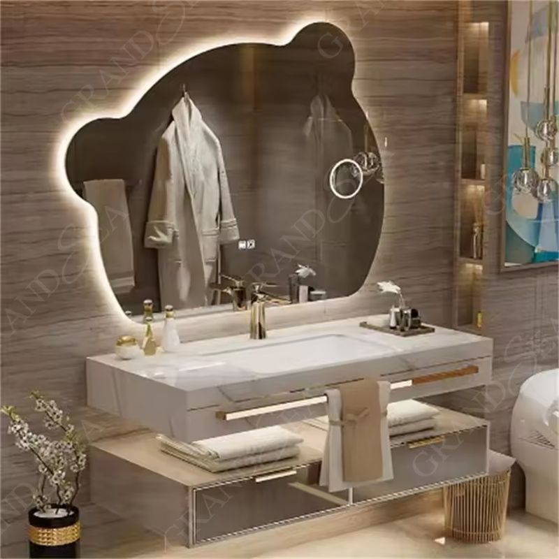 Luxury Floating Designer Bathroom Cabinet Vanities Furniture Sinks Wall Mounted Designs Double Washing Basin Set