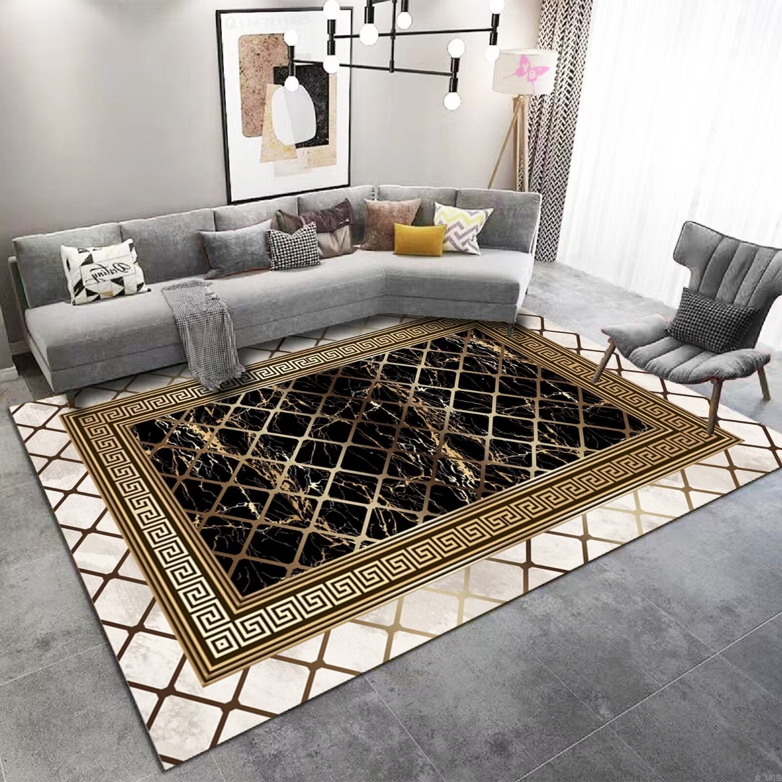 Living Room Carpet Stain-Resistant Easy Care Light Luxury Sofa Coffee Table Rug Home Use All-Season Crystal Velvet Bedside Warm Blanket