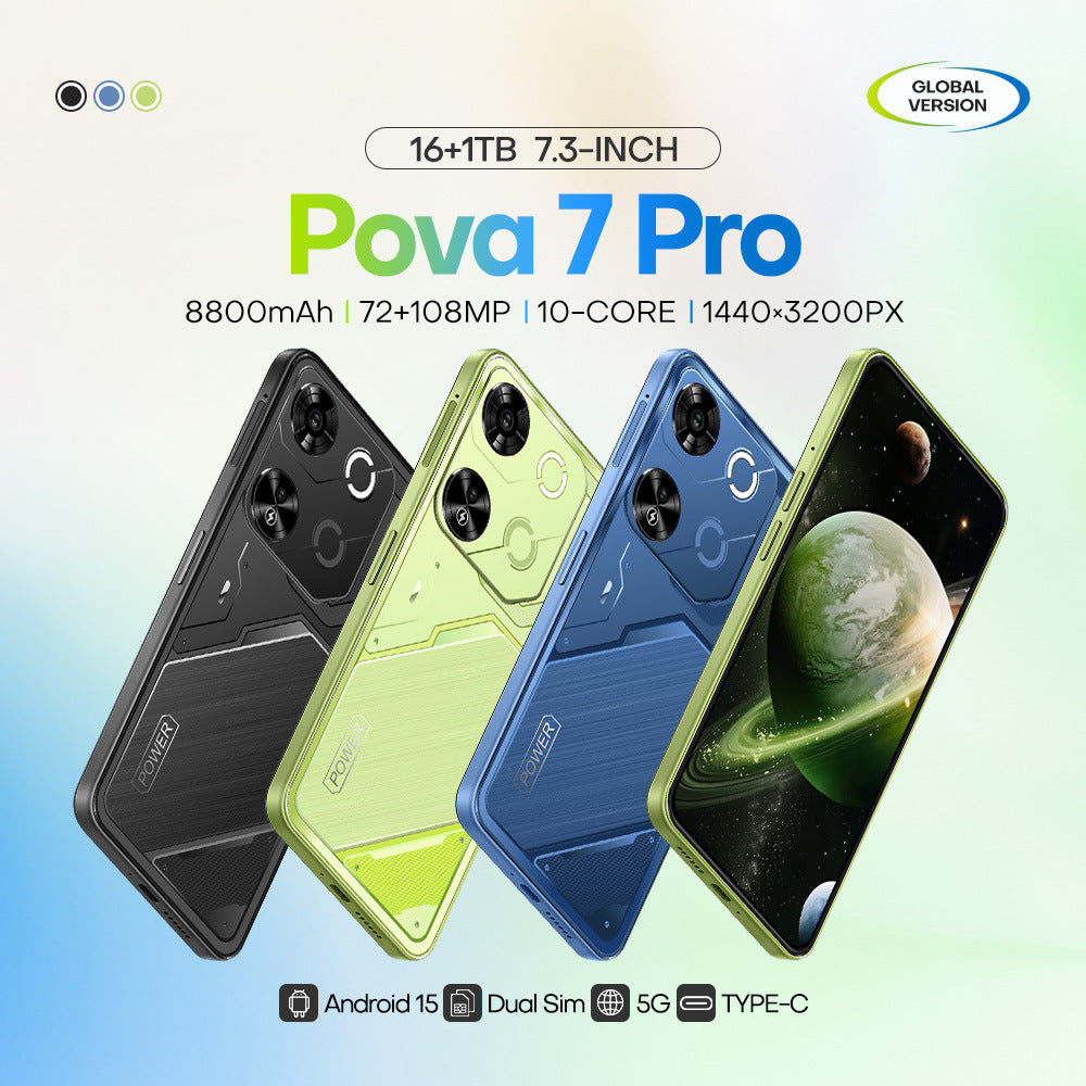 New Hot Pova7 Pro7.3Inch16+1T Android All-in-One Smartphone
