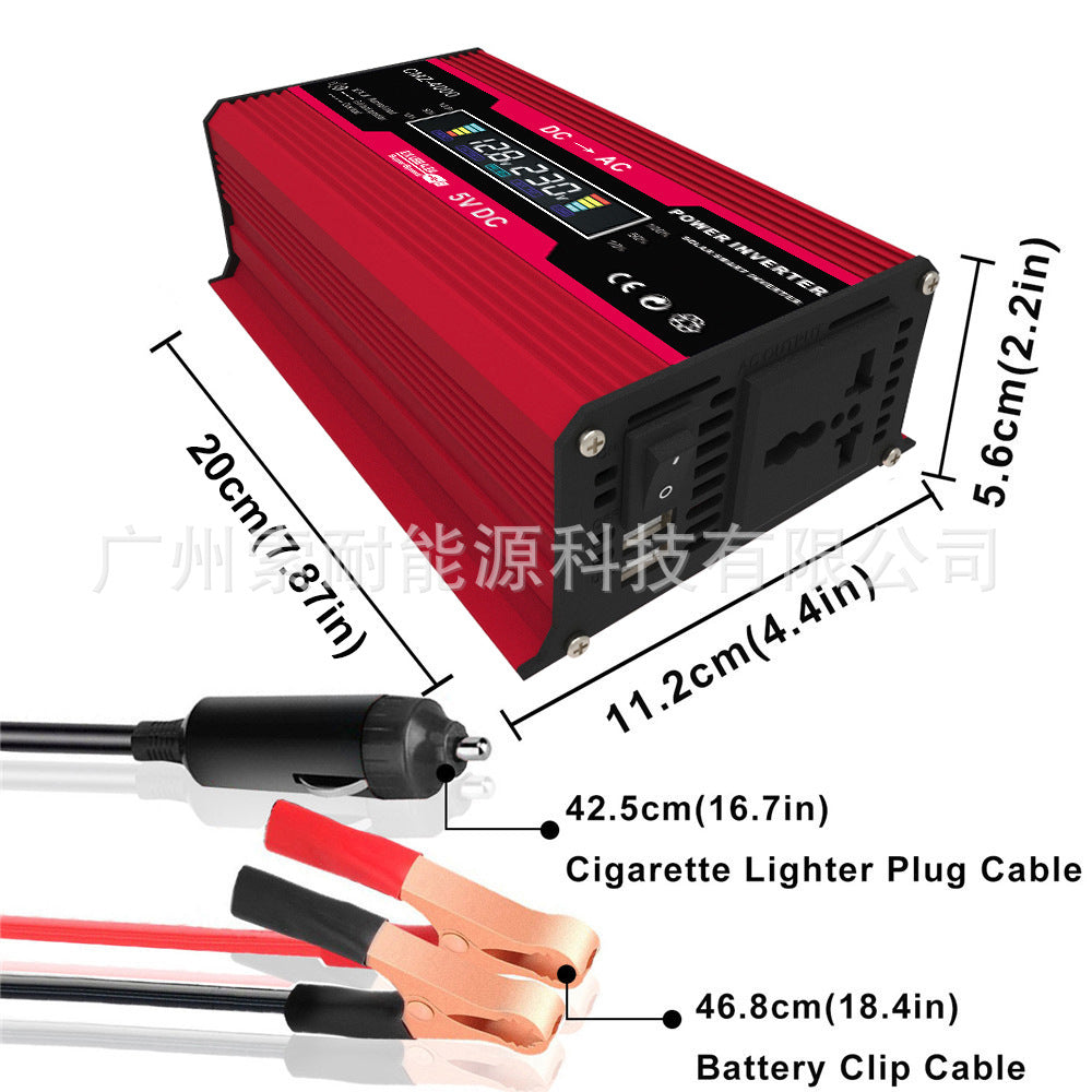 300W Vehicle Inverter12V Turn110V220V Double USB Smart screen car power inverter
