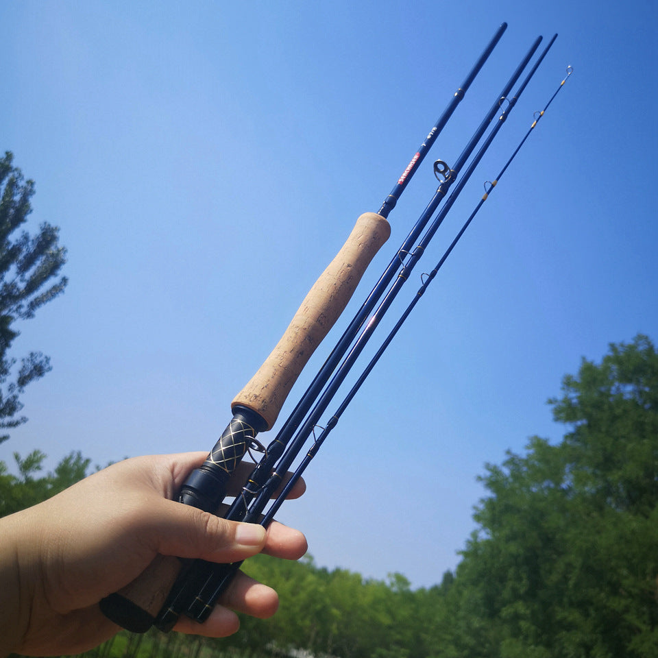 7/8#Carbon Fly Rod4Portable Fly Fishing Rod M Fast Adjustable European and American Style Popular Fishing Rod for Stream Lure Fishing