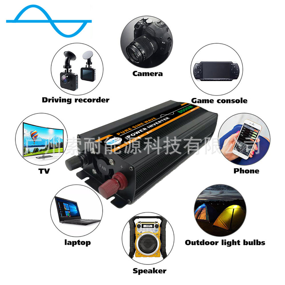 Automotive Pure Sine Wave Inverter1000W Outdoor Adapter Converter12V24V48V60V Turn110V220V