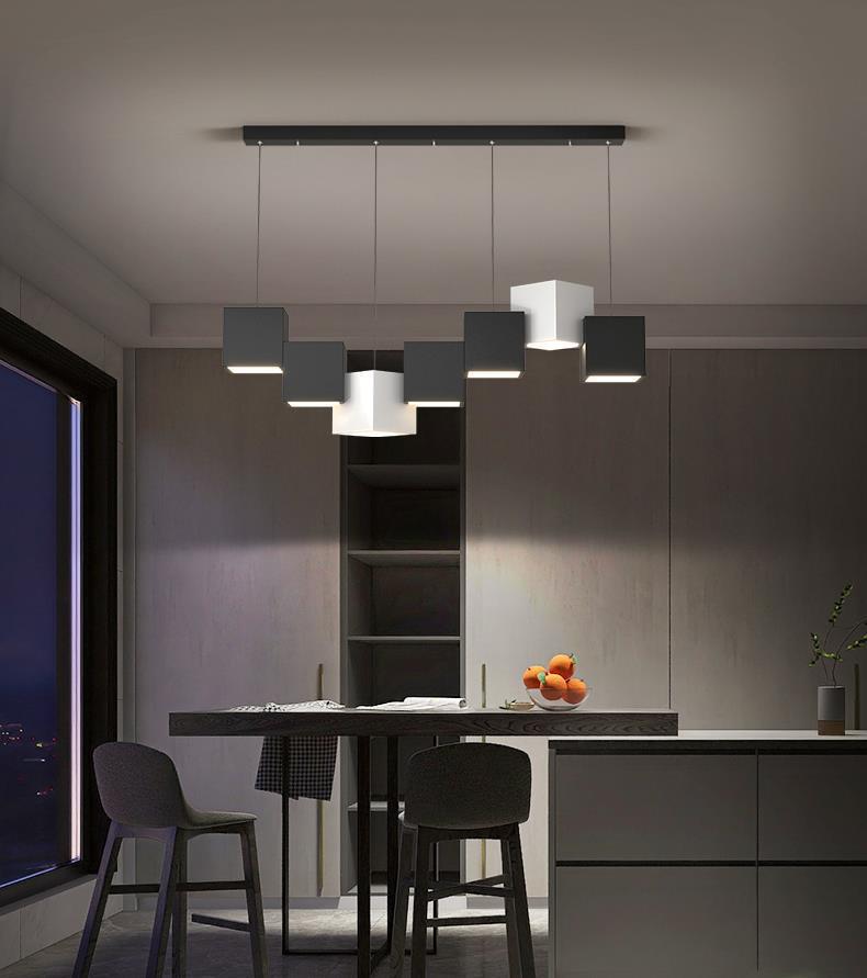 Art Cube Restaurant Light Modern Dining Table Pendant Light Simple Trendy Office Desk Bar Counter Study Room Restaurant Grand Lighting Fixture