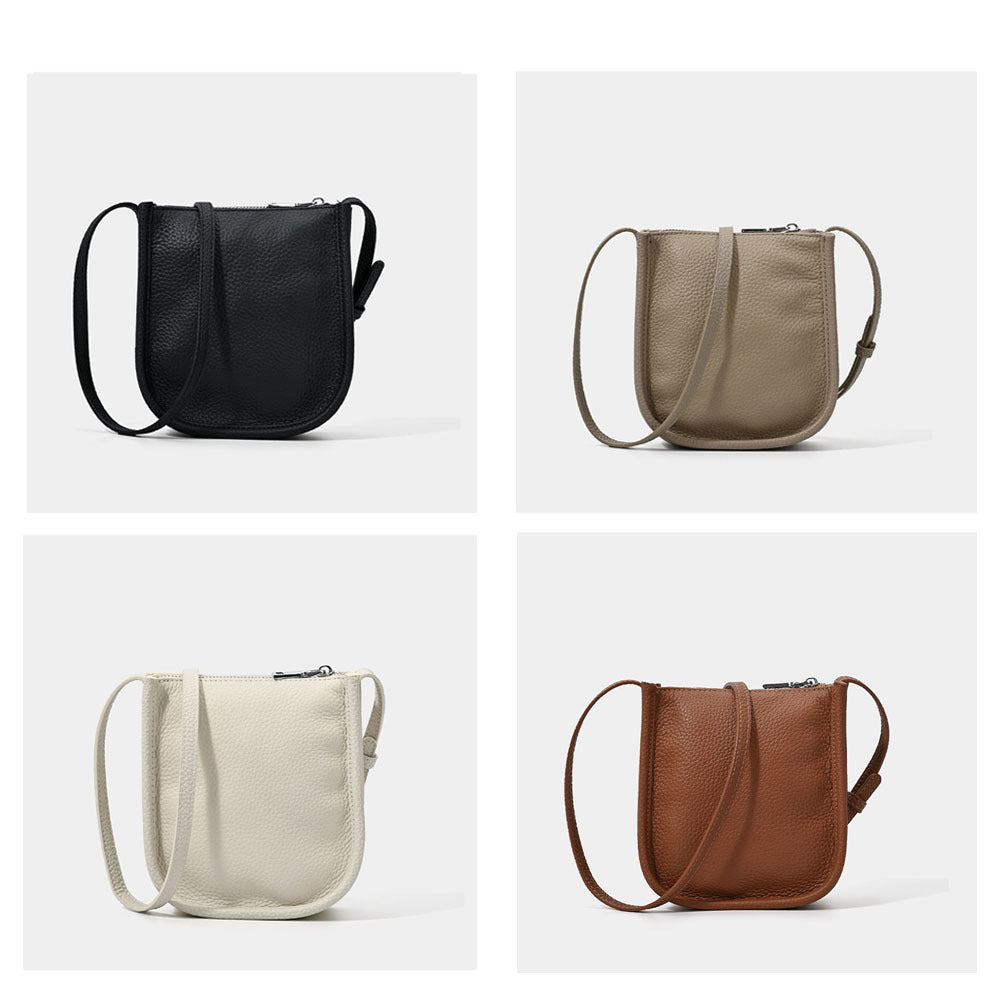 Genuine Leather Phone Bag Niche Fashion Small Bag for Women High-end Casual Simple Versatile Portable Shoulder Crossbody Bag