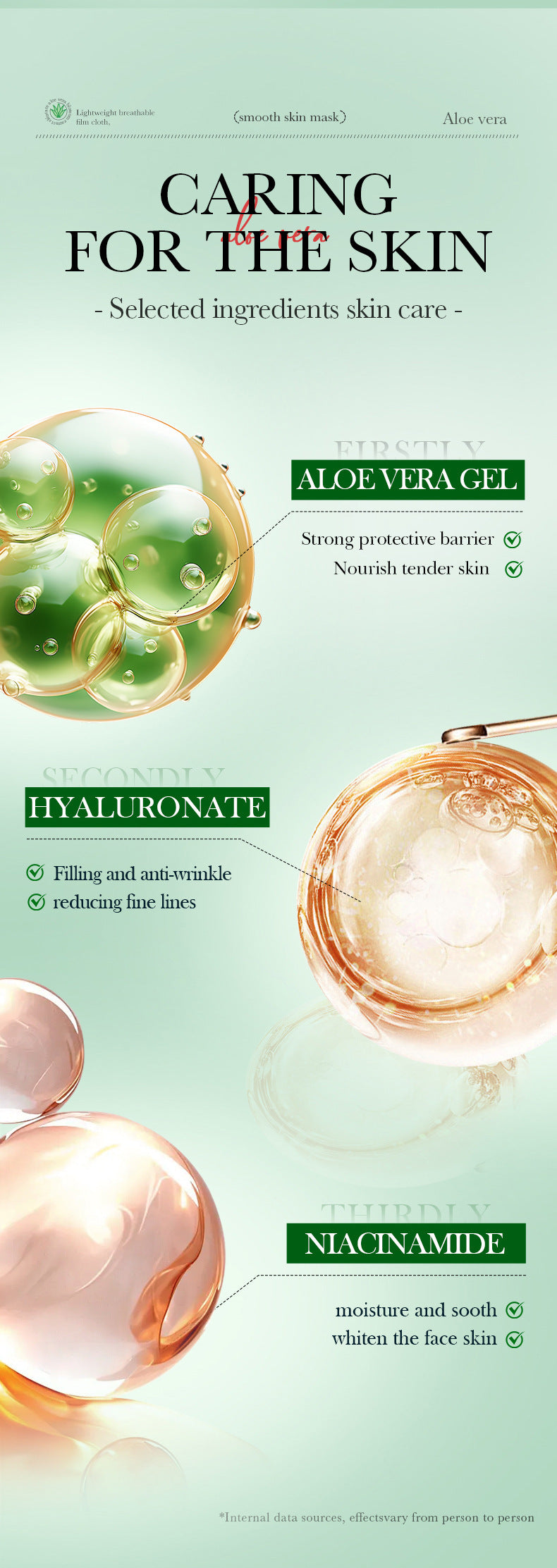 Aloe Vera Mask BIOAOUA Moisturizing, soothing, nourishing, hydrating face mask cross-border wholesale