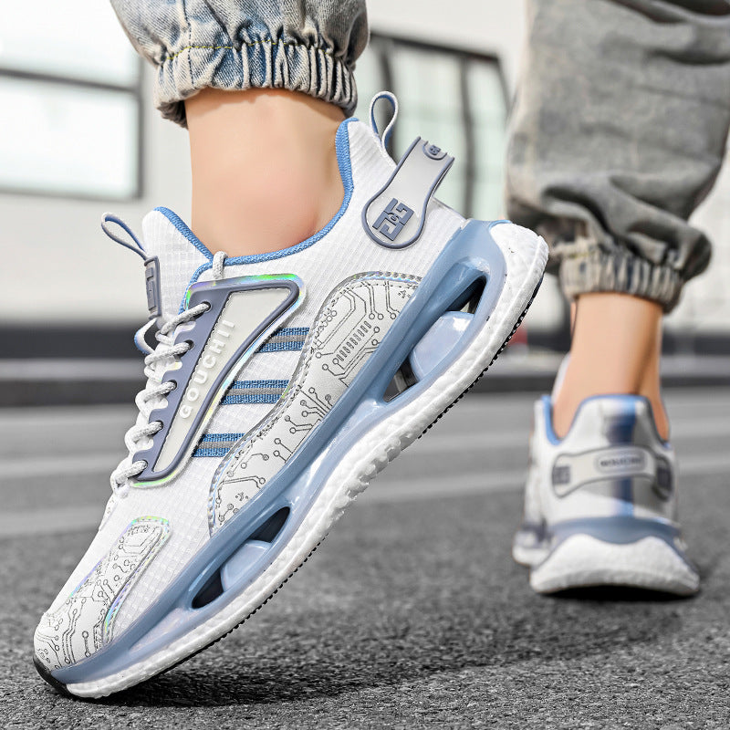 Autumn Hot-Selling Popcorn Rubber Non-Slip Wear-Resistant Sports Running Shoes Mesh Breathable Couple Trendy Casual Shoes